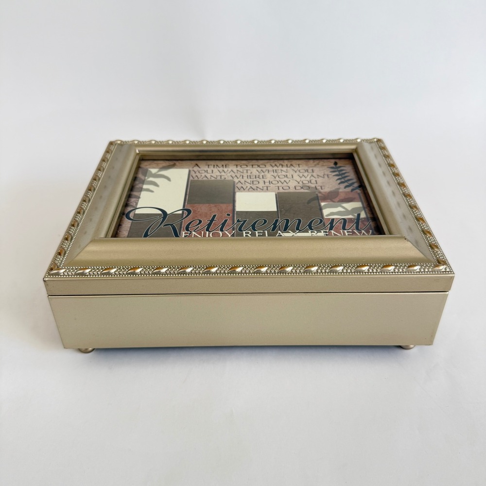 NEW Cottage Garden Retirement Music Box What a Wonderful World Photo Frame
